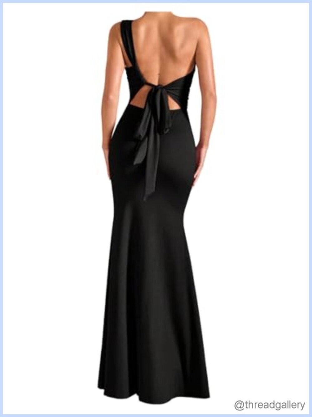 One Shoulder Maxi Formal Dress Tie Backless Slim Fit Fishtail